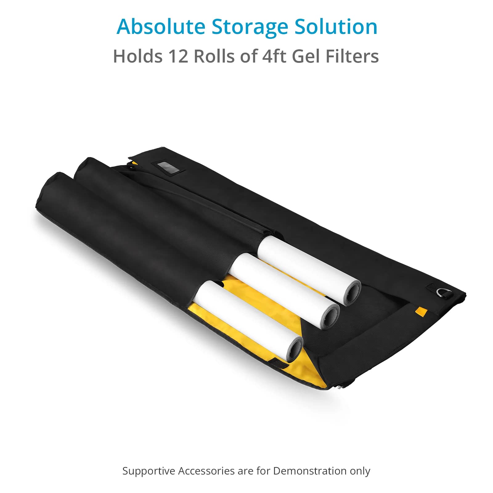 PROAIM Cube Bag for Lighting Gel Filter Rolls. For Camera Assistants, Grips & Photographers. Holding Capacity: up to 12 Rolls of 4ft Gel Filters. (P-CBGR-01)