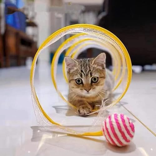 Miniatura 2 de Túnel de tubo plegado para gatos, resorte de túnel de tubo plegado para gatos, túnel plegable para gatos para interiores, cama de túnel para gatos,