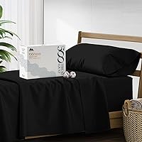 Vista 33 de Mayfair Linen - Juego de sábanas 100% algodón, tamaño Queen, 500 hilos, 4 piezas (azul claro), suave, refrescante, sábana de algodón satinado