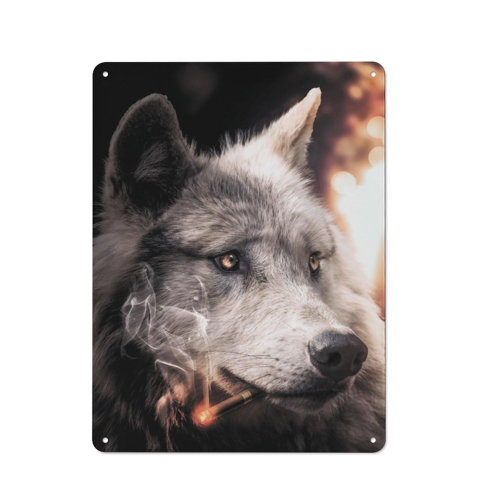 Junmoney The Big Bad Wolf Rustic Metal Sign 40X30cm For Kitchen Or Home Bar, Gift For Kitchen Decor Lovers During The Christmas Season