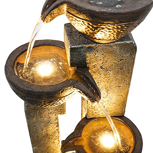 Fierre Shann Agoodping 40" 4-Tier Pots Outdoor Garden Water Fountain - Outdoor Water Fountain For Yard, Floor Patio, Backyard And Home Art Decor #TOP4