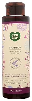 Ecolove Made With Purple Fruit Extracts Blueberry, Grapes and Lavender, Shampoo, No SLS, Paraben Free, 17.6 Fluid Ounce Pack Of 1