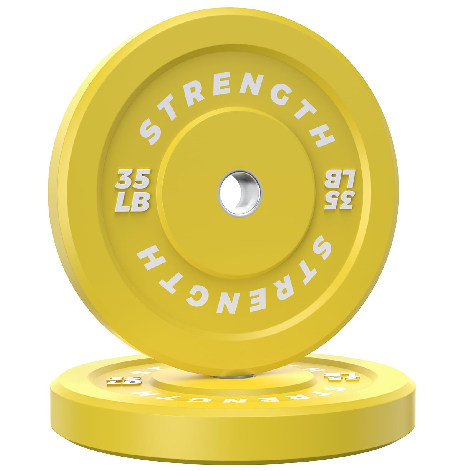 XDDIAS 2-Inch Colorful Olympic Bumper Plates Set,Tough and Solid Natural Rubber Weight Plates Sets with 2 Inch Steel Insert for Barbell,Ideal for Home Gym（2x35lbs）