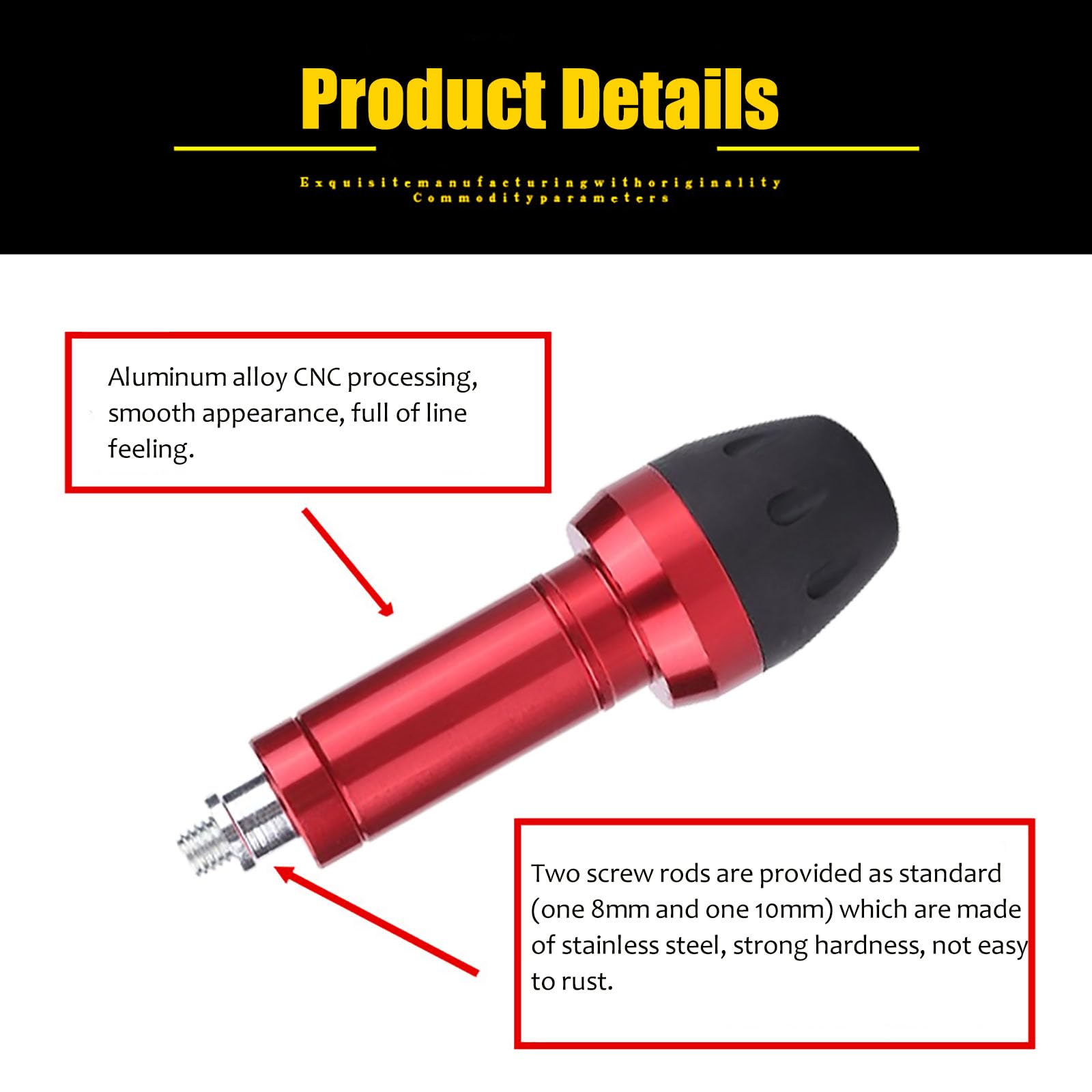 Deslizadores de cuadro Protector antichoque, Fydun Deslizador de cuadro de motocicleta Aleación de aluminio Deslizadores de marco Protector de choque antichoque para motocicleta moto(rojo)