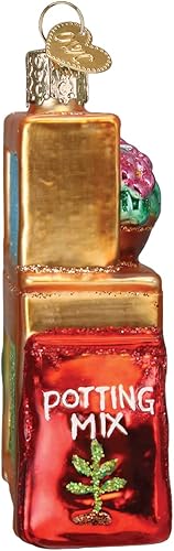 Miniatura 3 de Old World Christmas Adorno soplado de vidrio para banco de macetas para árbol de Navidad