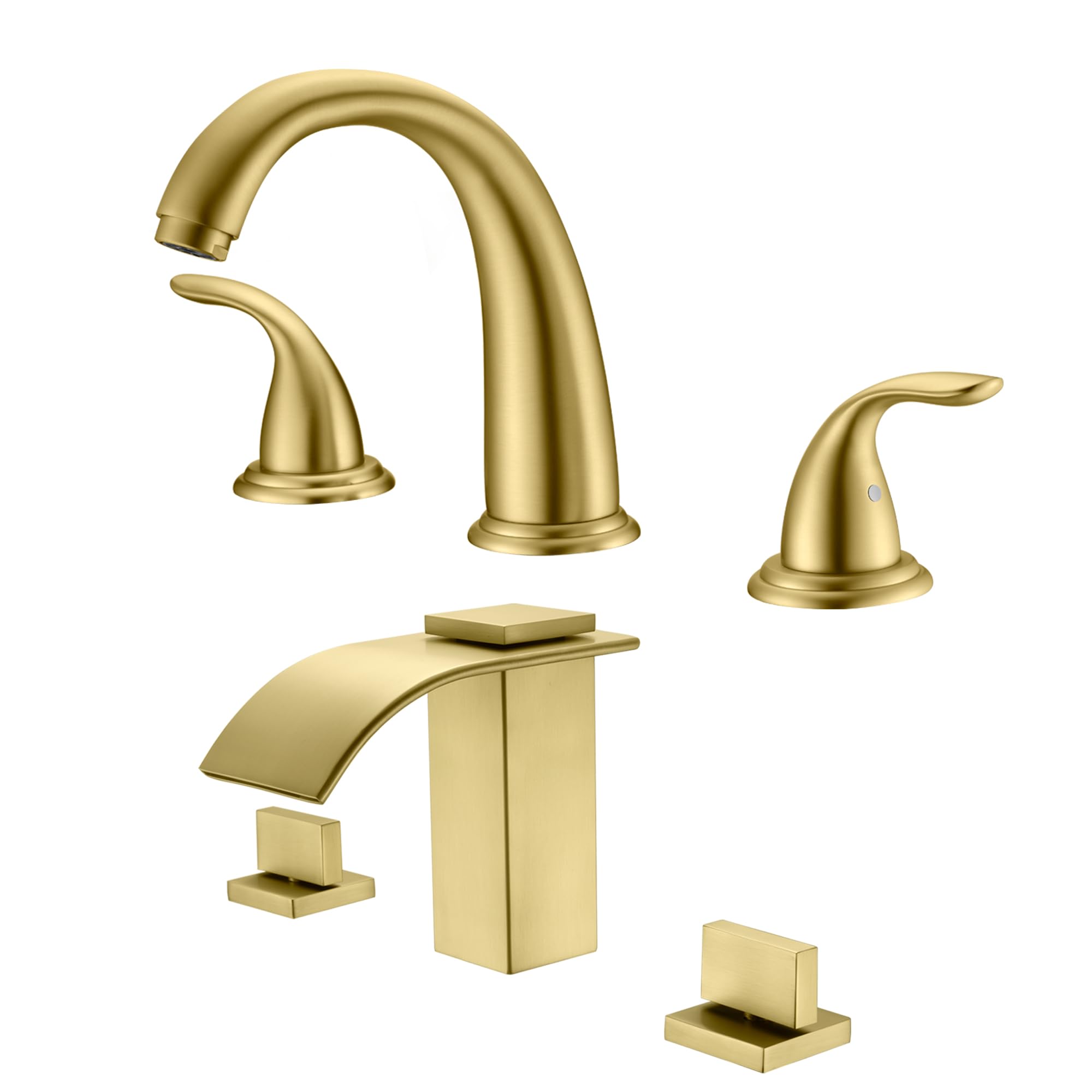 Nfusrxmbk Gold Waterfall Bathroom Sink Faucet S1408bgw+ Roman Tub Faucet S2169s-Bg