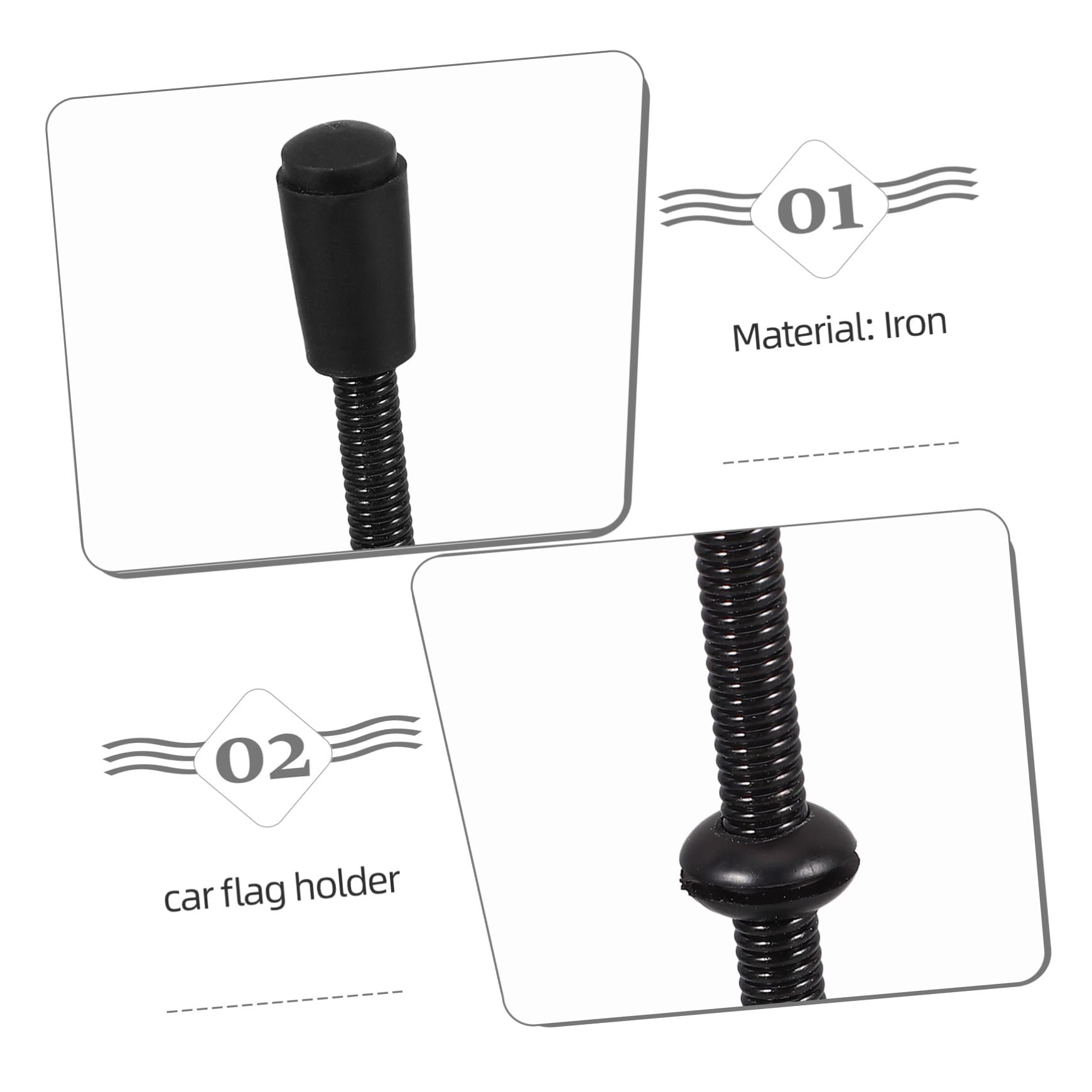 MERRYHAPY 2piezas Soporte de Asta de Bandera Magnético para Coche Base de Hierro, Fácil Instalación y Sujeción Firme, Adecuado para Banderas de Seguridad y Equipos, Uso en Techo de