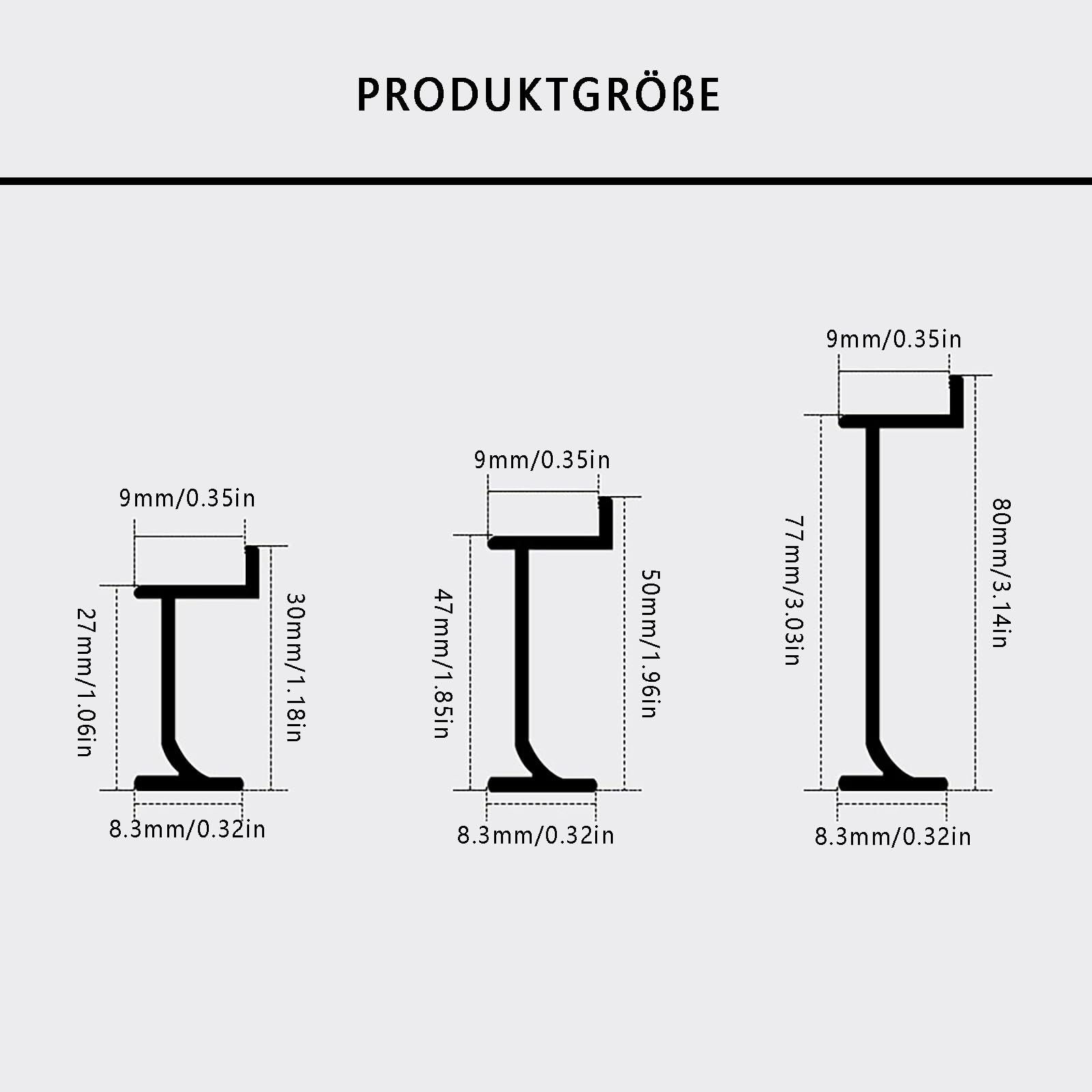 High-Quali 125 cm battiscopa in metallo – 4 pezzi impermeabile Slish Wall Molding 80 mm altezza pedana in lega Ele per decorazioni domestiche