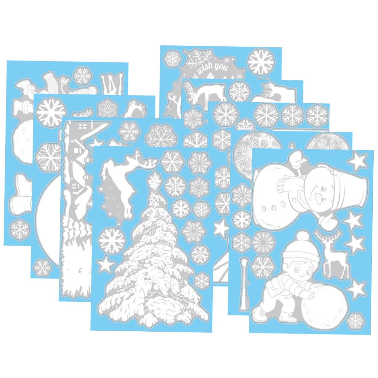 PRETYZOOM 36 Blätter Weihnachtsaufkleber Weihnachten bevorzugt Schneemann-Fensteraufkleber weihnachtsdeko Weihnachtssticker Wasserfeste Aufkleber fensteraufkleber selber machen PVC