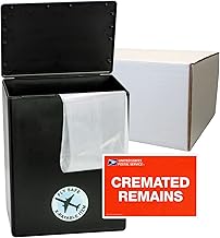 CarrySafe Urn - TSA Approved Fly-Safe and Temporary Travel Cremation Urn Kit for Human Ashes - Airline Friendly - 200 Cubic Inch Capacity - Airline-Ready Black Plastic Urn with Included Travel Box