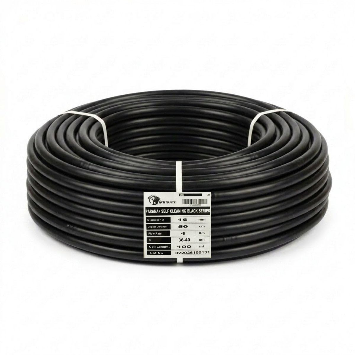 Tropfschlauch Ø16 mm – 100 m Rolle – selbstreinigend, 50 cm Tropfabstand, 4,0 l/h – Tropfbewässerungsschlauch aus PE für Garten, Gewächshaus und Landwirtschaft