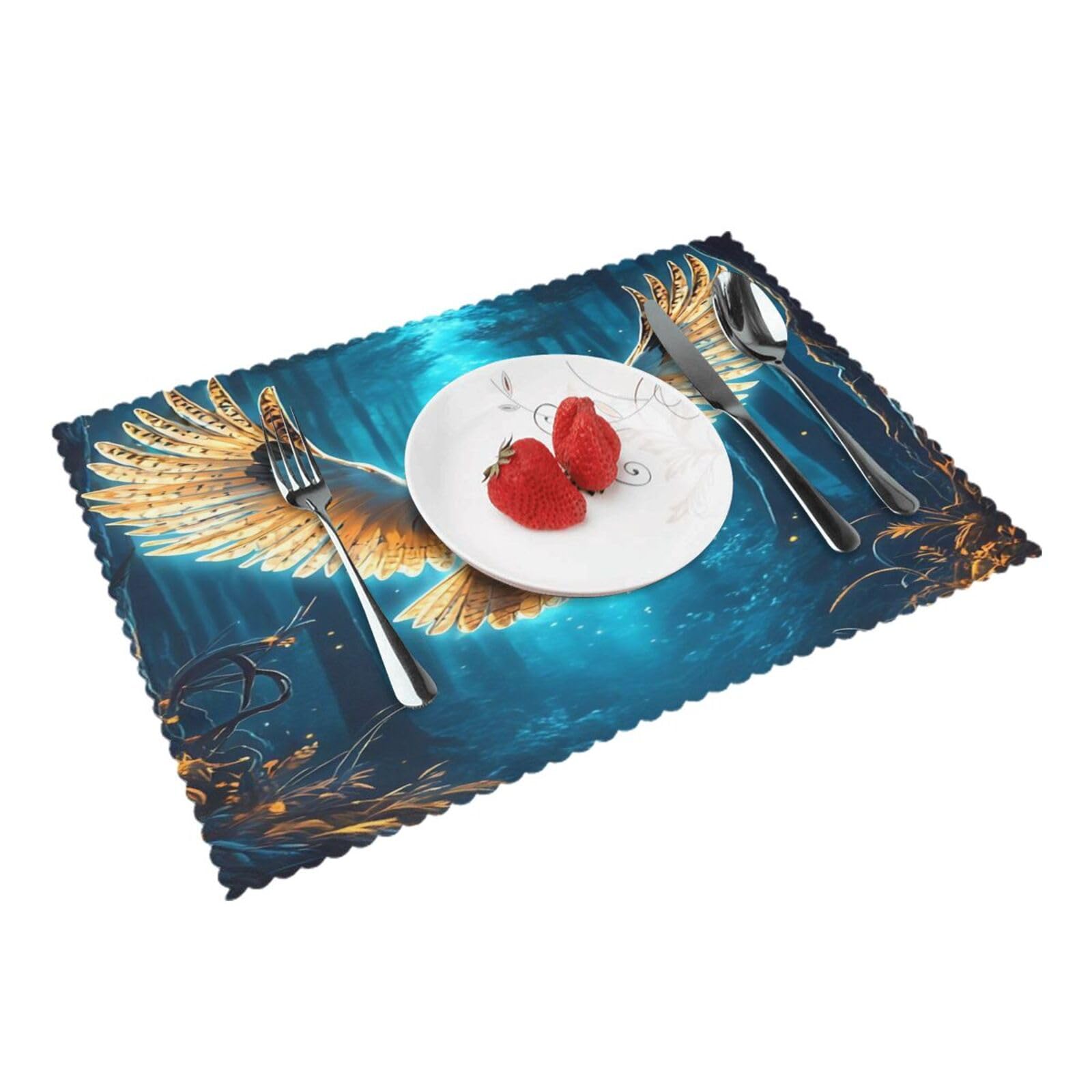 Mystic Owl Placemats Set of 4 Print Table Mats Place Mats Table Decor for Kitchen Dining 12X18 in