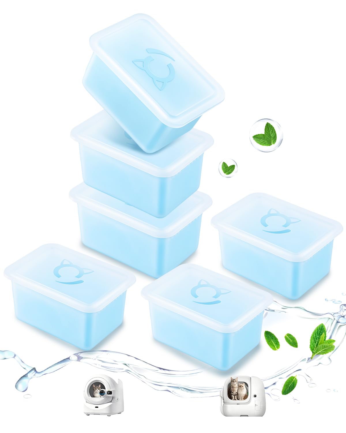 ZaKaBox 6Pcs Odour Eliminator for PETKIT N60, Cat Litter Deodorizer for PPUROBOT ULTRA, PUROBOT Max Pro,PUROBOT Max Pro 2, PUROBOT Crystal Duo Self Cleaning Cat Litter Tray，Bulk Pack