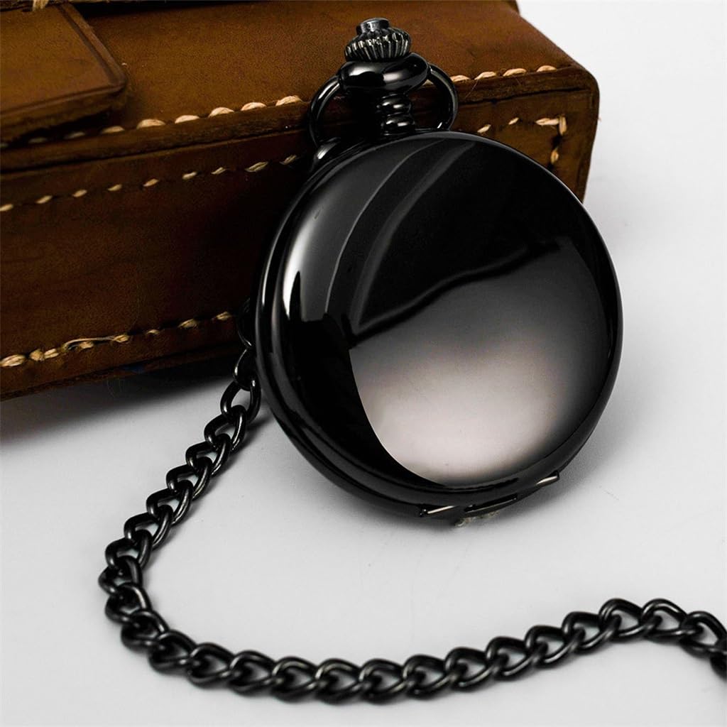 Reloj de Bolsillo con Tapa Retro Brillante y Reloj de Bolsillo de Cuarzo Brillante de Dos Caras Reloj de Bolsillo de Ocio