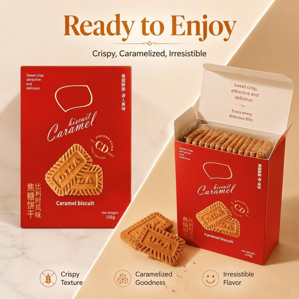 Galletas De Caramelo, Snack Dulce Crujiente 108g