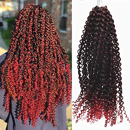 Passion Twist Crochet Hair Water Wave Soft Curly Ombre Bohemian Braids Hair Extensions (#1B/Bug 18inch 6packs)