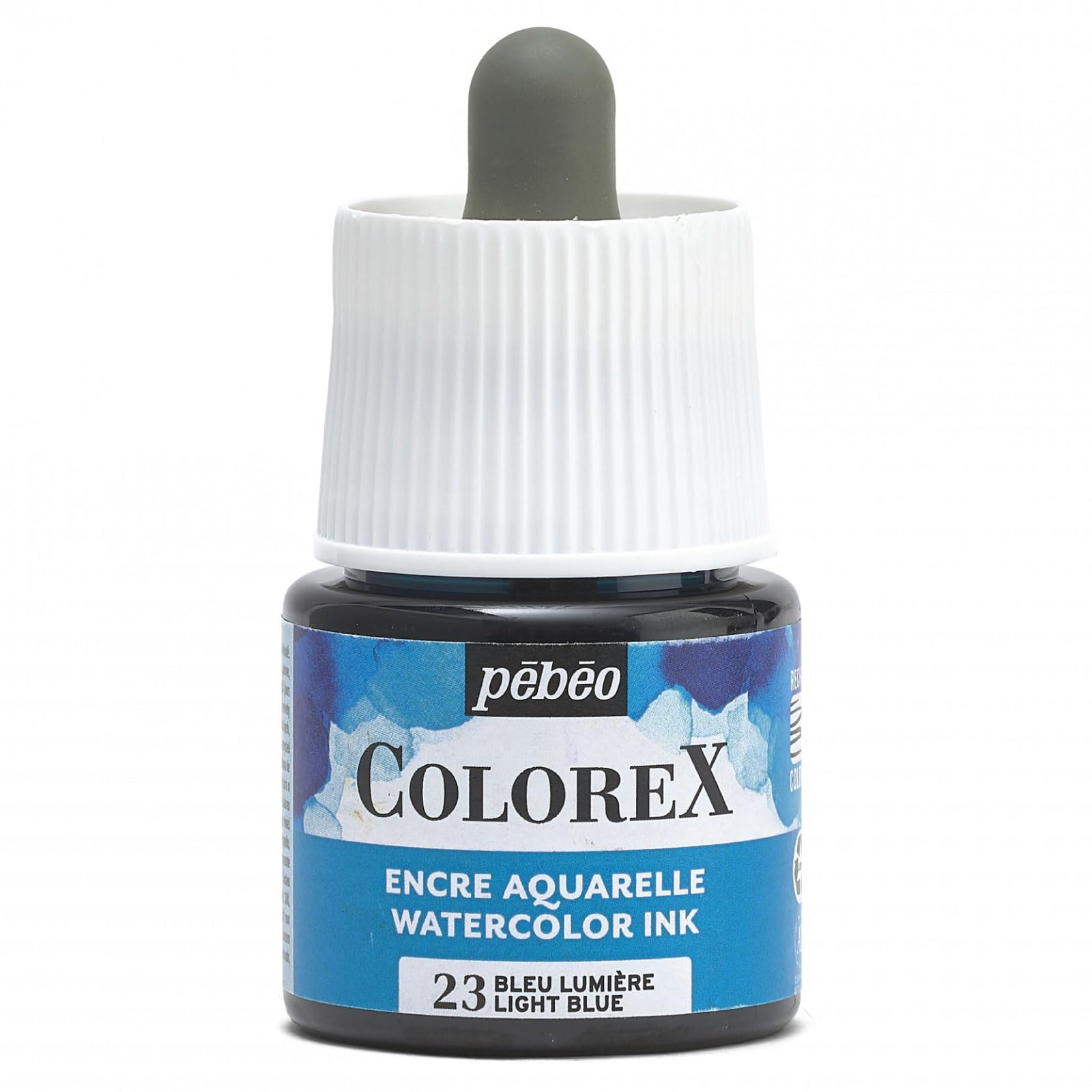 Pébéo - Colorex Ink 45 ml Light Blue – Colorex Watercolour Ink Pébéo – Velvety Finish Blue Ink – Multi-Tool Drawing Ink for All Media – 45 ml – Light Blue — image 1