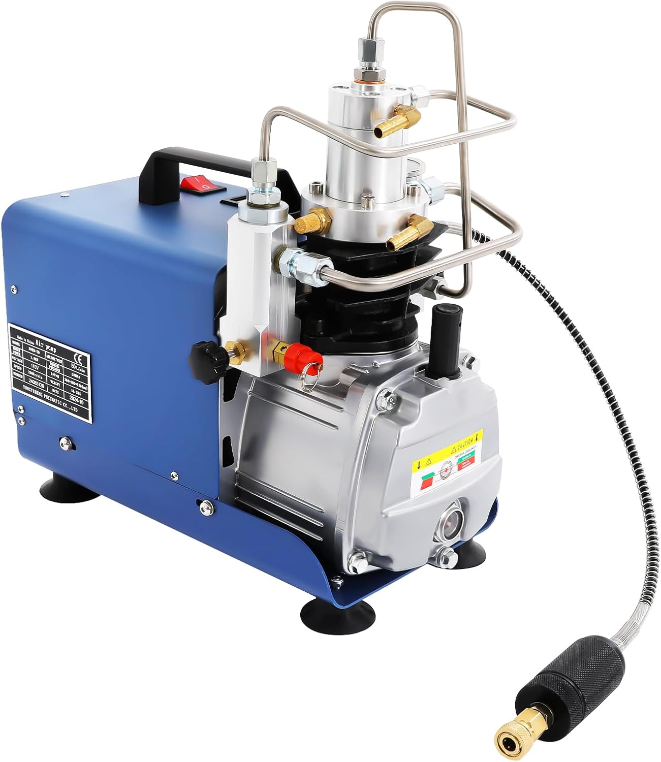 4500PSI High Pressure Air Compressor 1.8KW Two-Stage Air Compressor Water & Air Cooled Portable Compressor with Digital Display for Leak Testing, Tire Inflation
