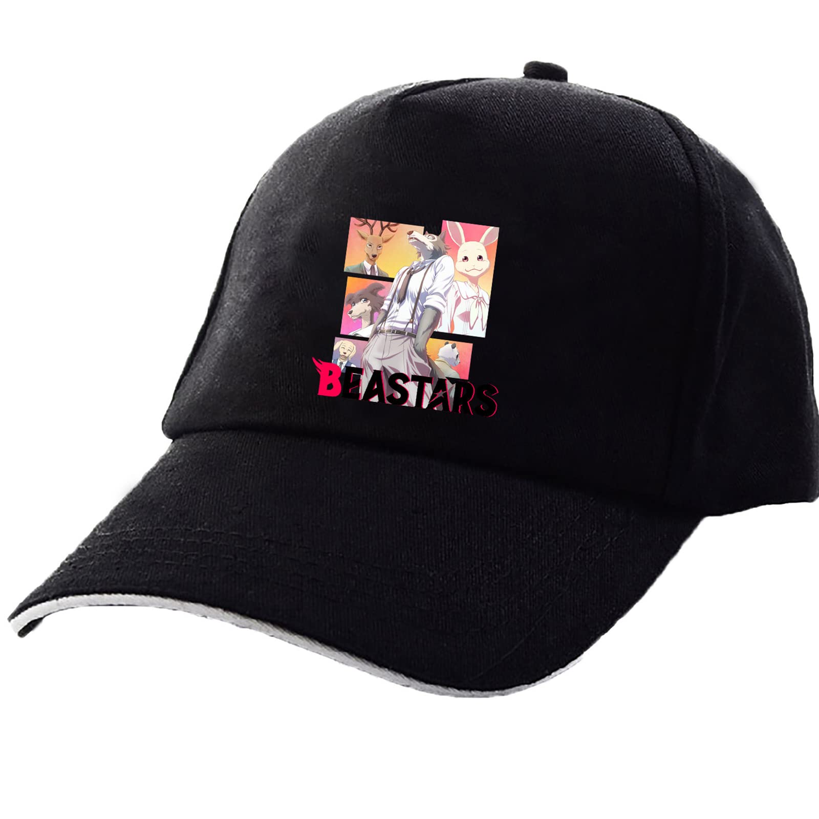 Unisex Anime Beastars Baseball Cap Legoshi and Louis Character Printing Trucker Hat Sunhat Couple Cap