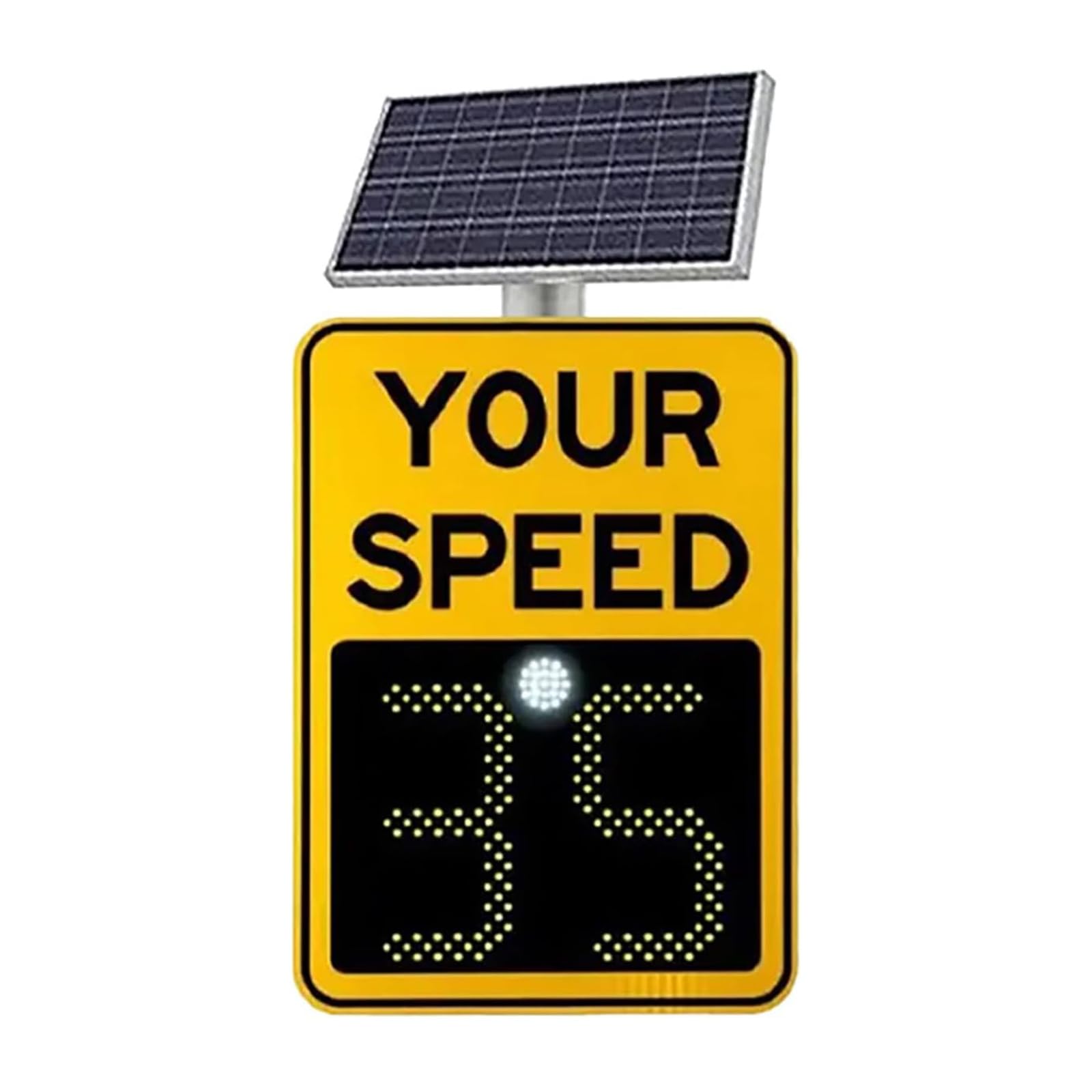 Señal de velocidad de radar con energía solar, señal de retroalimentación de tráfico, reflectante de alto brillo, fácil instalación, advertencia de velocidad de aluminio para seguridad vial, visible a