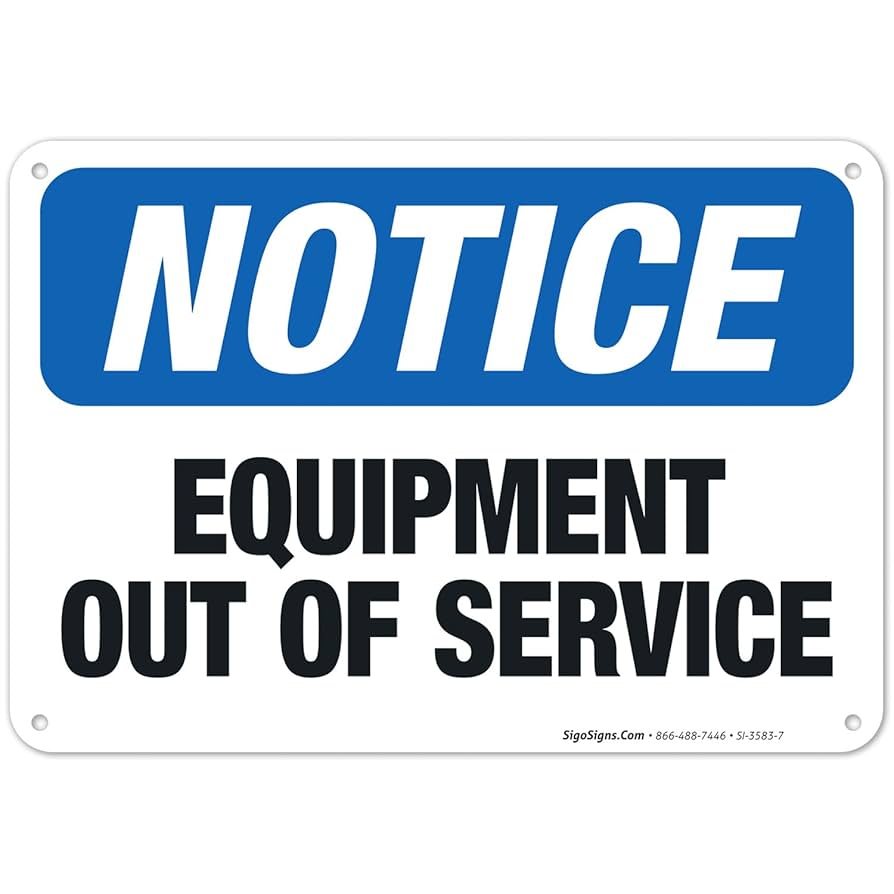 equipment-out-of-service-sign-osha-notice-sign-10x7-inches-rust-free-040-aluminum-fade-resistant-indoor-outdoor-use-made-in-usa-amazon-com-industrial-scientific for Free Printable Out Of Service Sign Equipment Out of Service Sign, OSHA Notice Sign, 10x7 Inches, Rust Free .040 Aluminum, Fade Resistant, Indoor/Outdoor Use, Made in USA: Amazon.com: Industrial & Scientific for Free Printable Out Of Service Sign