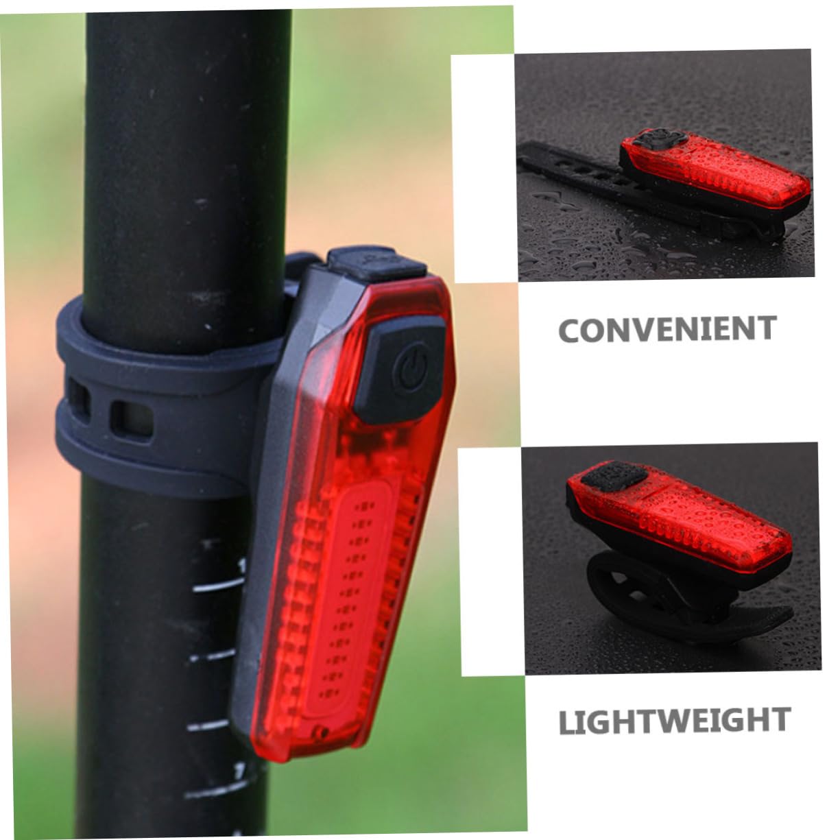 Abaodam USB Rechargeable Bike Safety Lamp Bright LED Light for Night Riding Mountain Bike Light Easy Installation Durable Plastic Design for Outdoor Cycling