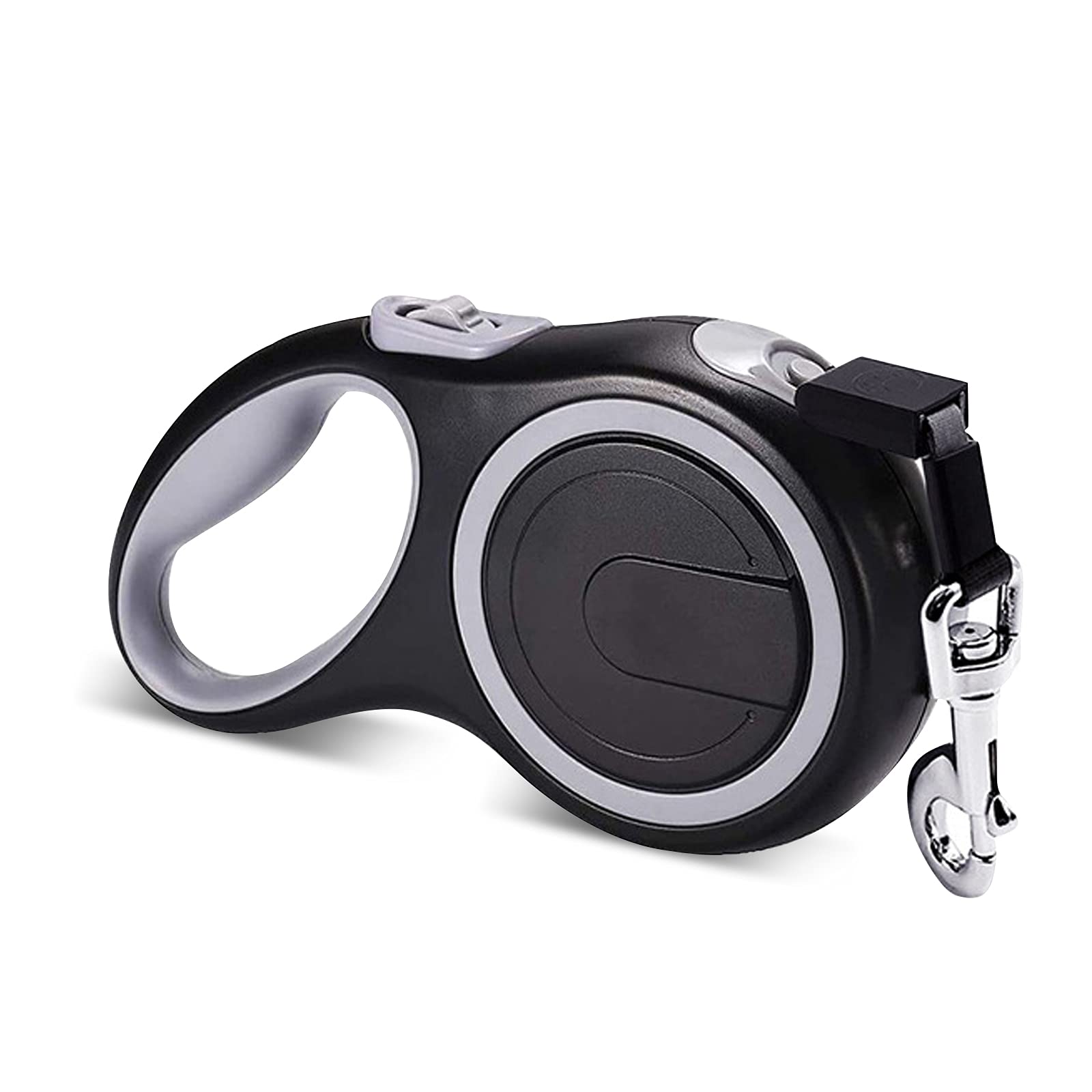 PETCUTE Correa Extensible Perro, Cuerda para Perros Retráctil y Sin Enredos, Desbloqueo y Bloqueo con un Botón,Correa para Mascotas con Mango Ergonómico,para Perro Pequeño Grande hasta 50KG 8M Gris