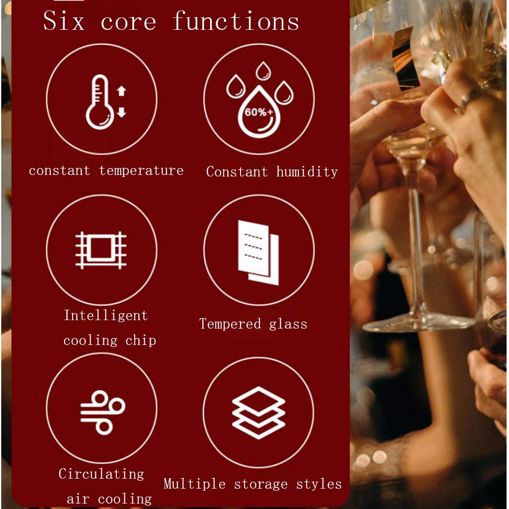 Jksvtf Wine Cooler Refrigerator - White Red Wine Fridge Chiller Countertop Wine Cooler - Freestanding Compact Mini Wine Fridge 12 Bottle W/Digital Control on Fridge.com - View 3