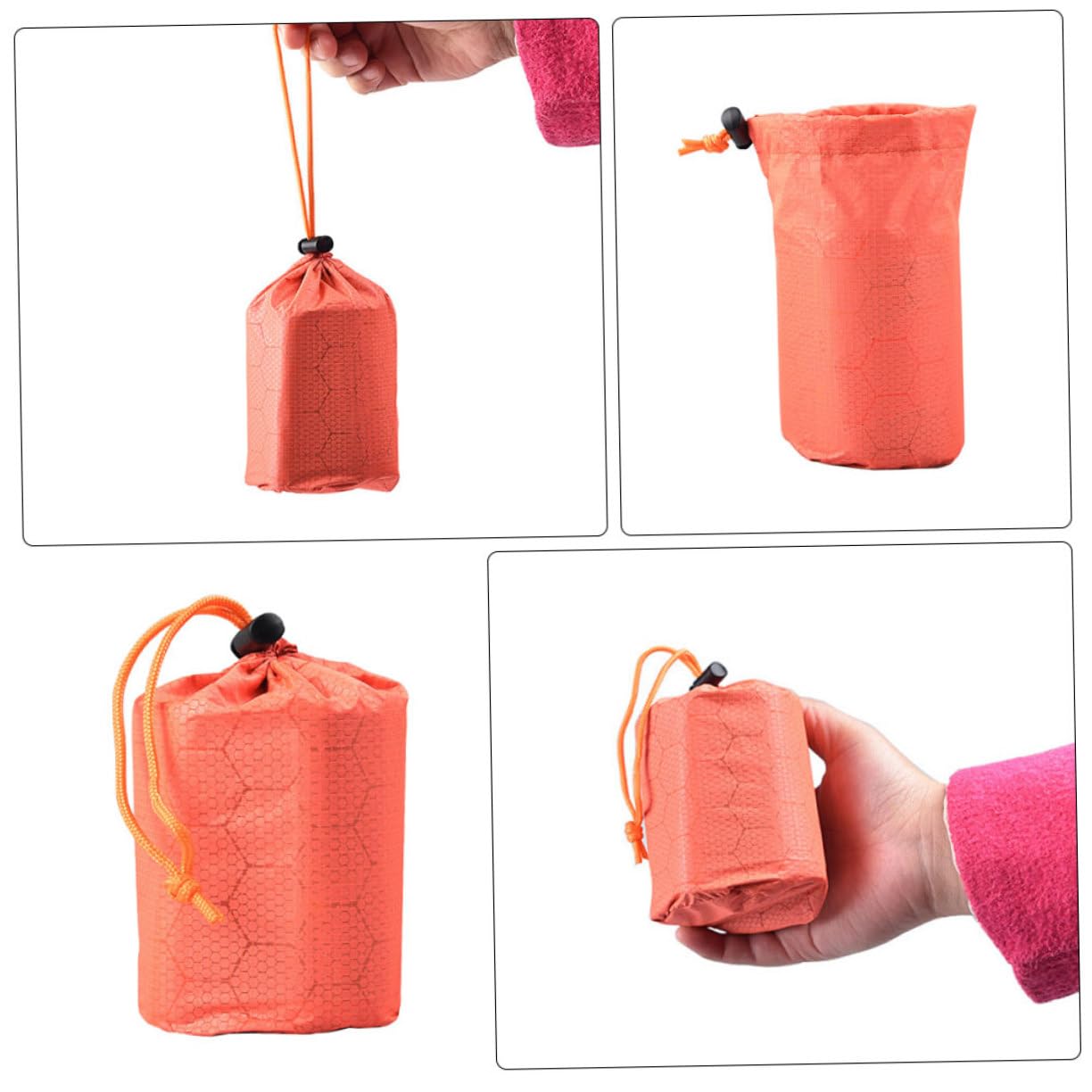 LIOOBO Camping Stuff Sack 2 Pack Emergency Sleeping Bag Compact Lightweight Weatherproof for All-Outdoor Activities Random Color