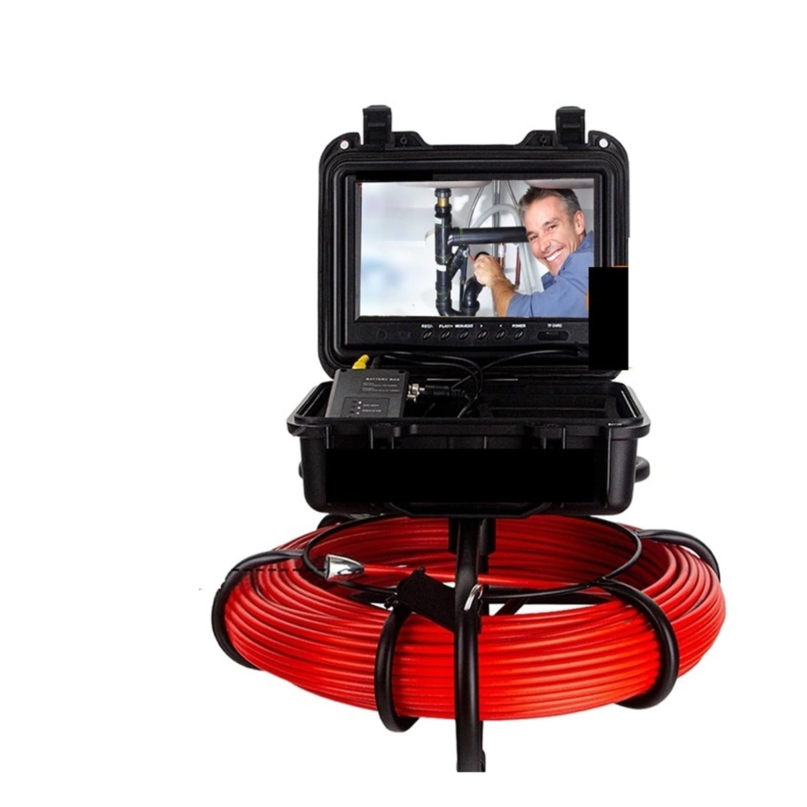 Sewer Camera, Sewer Endoscope Pipe Inspection Camera 33-164FT 1080PHD 8GB DVR/Wi-Fi 7/9in Screen Pipeline Industrial IP68(50m,9in No DVR no WiFi)