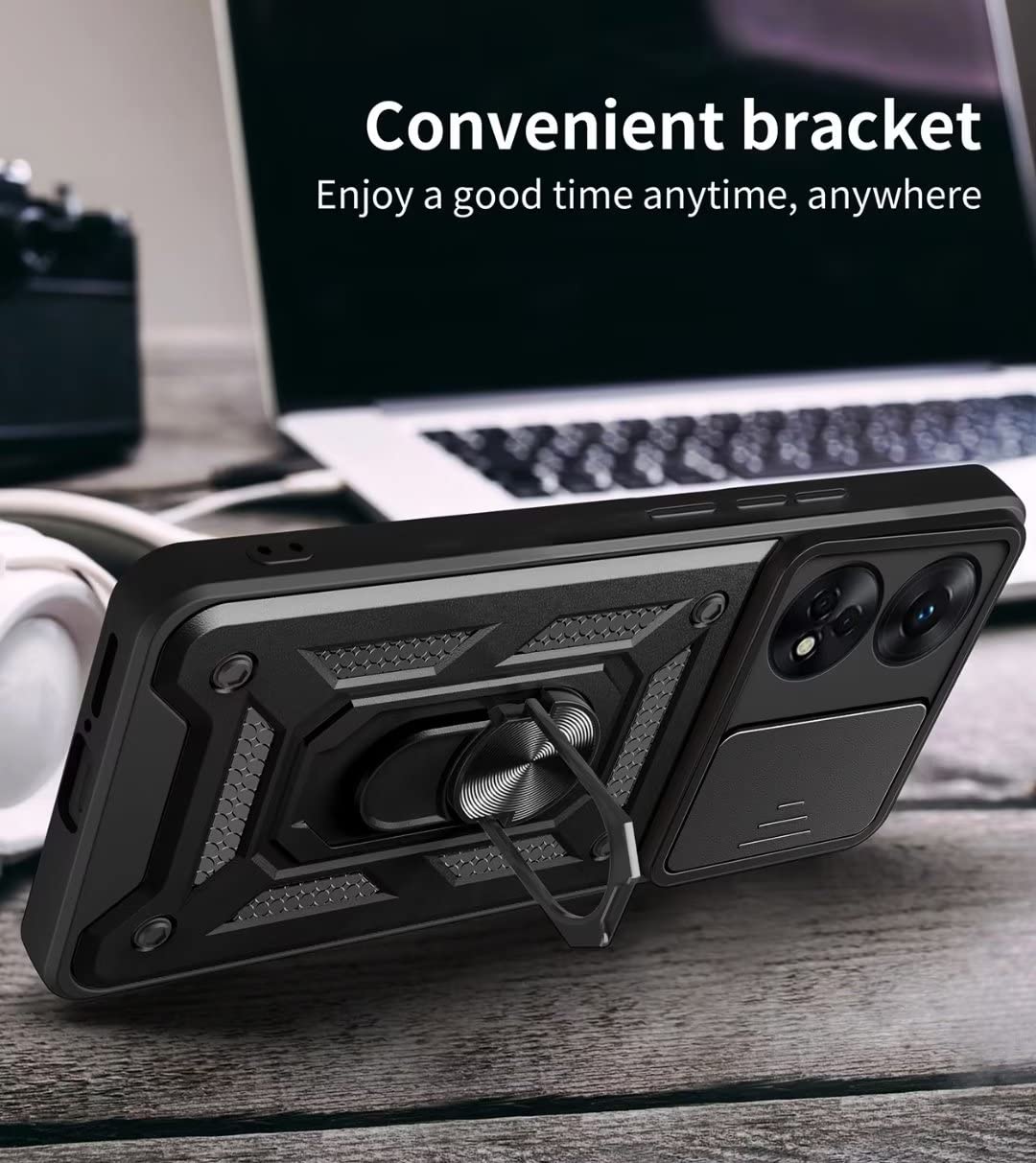 Cover Armor COMAKU Per Oppo Reno 8T 4G - Custodia TPU+PC Antiurto Con Anello Portadita E Supporto