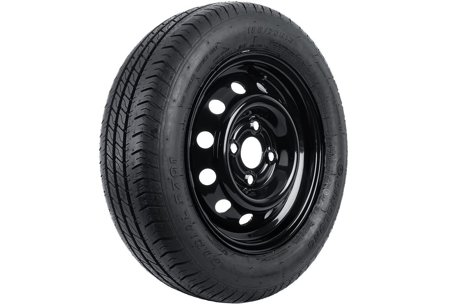 Roue de remorque 155/70 R13 LINGLONG R701 75N avec jante acier noire UNITRAILER 4Jx13 H2 4x100 ET30 – roue complète 13 pouces pour remorques et caravane