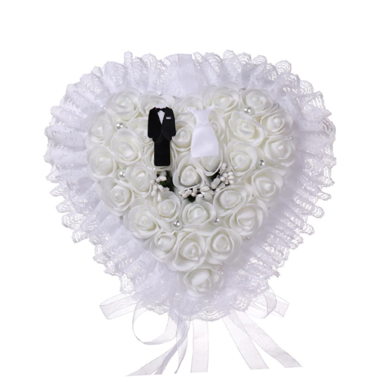 Cabilock 2stücke Floral Ringkissen Spitze Für Hochzeiten Eleganter Ringträger Mit Romantischem Design Perfektes Accessoire Für Braut Und Bräutigam Für Zeremonien Und Verlobungen