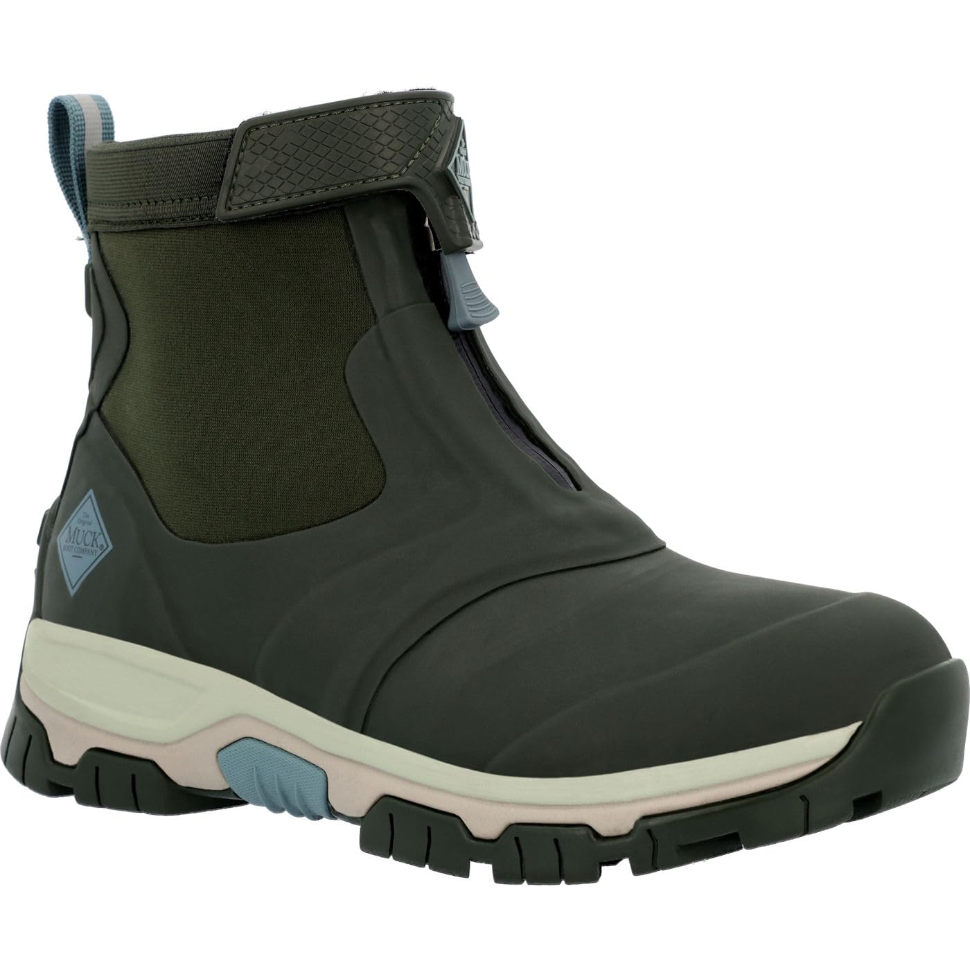 Muck Boots Female Apex Mid Zip Wellington, Moss, 6
