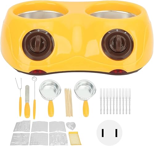 Miniatura 6 de Olla para derretir chocolate, fondue de chocolate eléctrico portátil simple para mantequilla (amarillo)