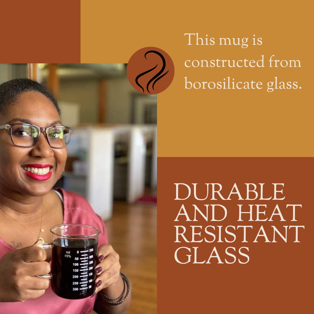 Novelty Laboratory Beaker Mug 14 Ounces (425 ml) - Made from Heat Resistant Borosilicate Glass - Accurate Measurement Markings on Side - Microwave Safe - Perfect for a Coffee, Tea & Science Lover - Image 3