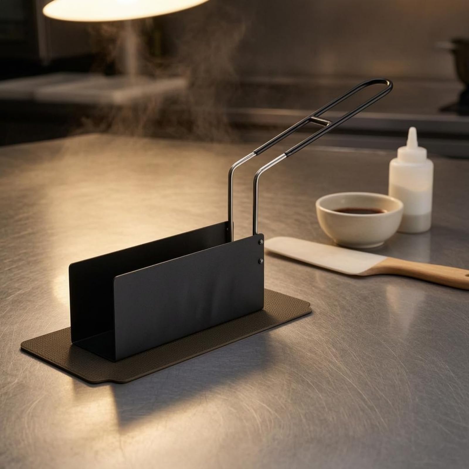 Sharplace Molde para Sushi Rectangular Antiadherente de Acero Inoxidable con Mango Desmontable y Aspecto Moderno Resistente y Práctico Adecuado para Preparar, 3 CM, Teflón Antiadherente