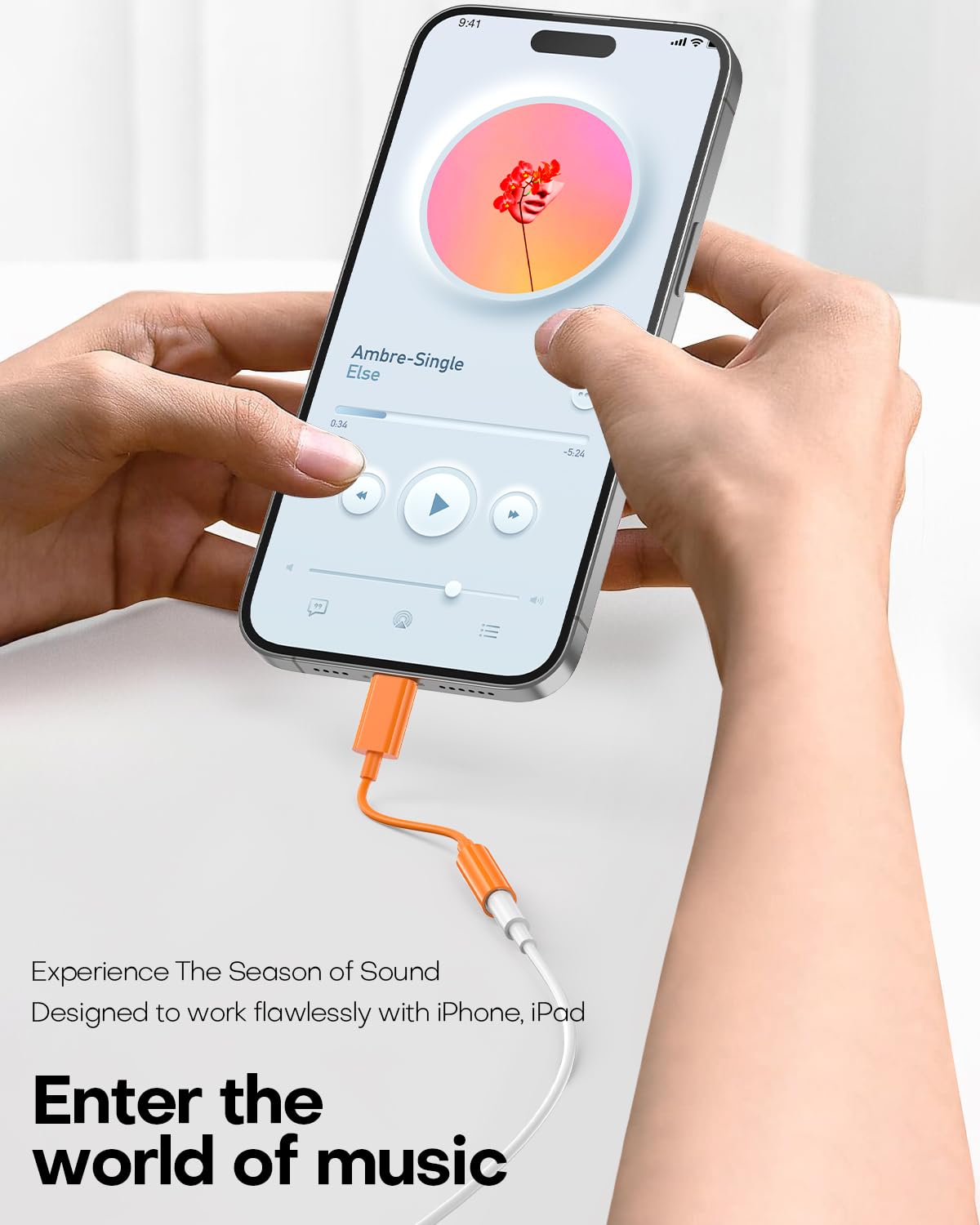 USB C auf 3.5mm Audio Kopfhörer Klinke Adapter (2 Pack), Aux zu USB C Dongle Kabel kompatibel mit iPhone 17/16/15, iPad Pro, Samsung Galaxy S25 S24 S23 Ultra/Google Pixel - Orange