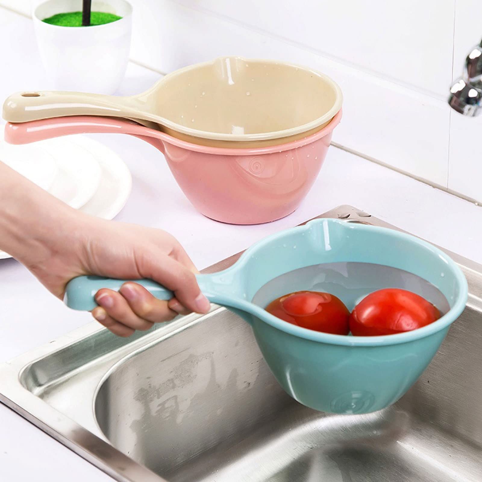 Kuchenna plastikowa pogrubiona łyżka do wody długi uchwyt łyżka do wody chochla plastikowa łyżka do kąpieli (kolor: khaki)
