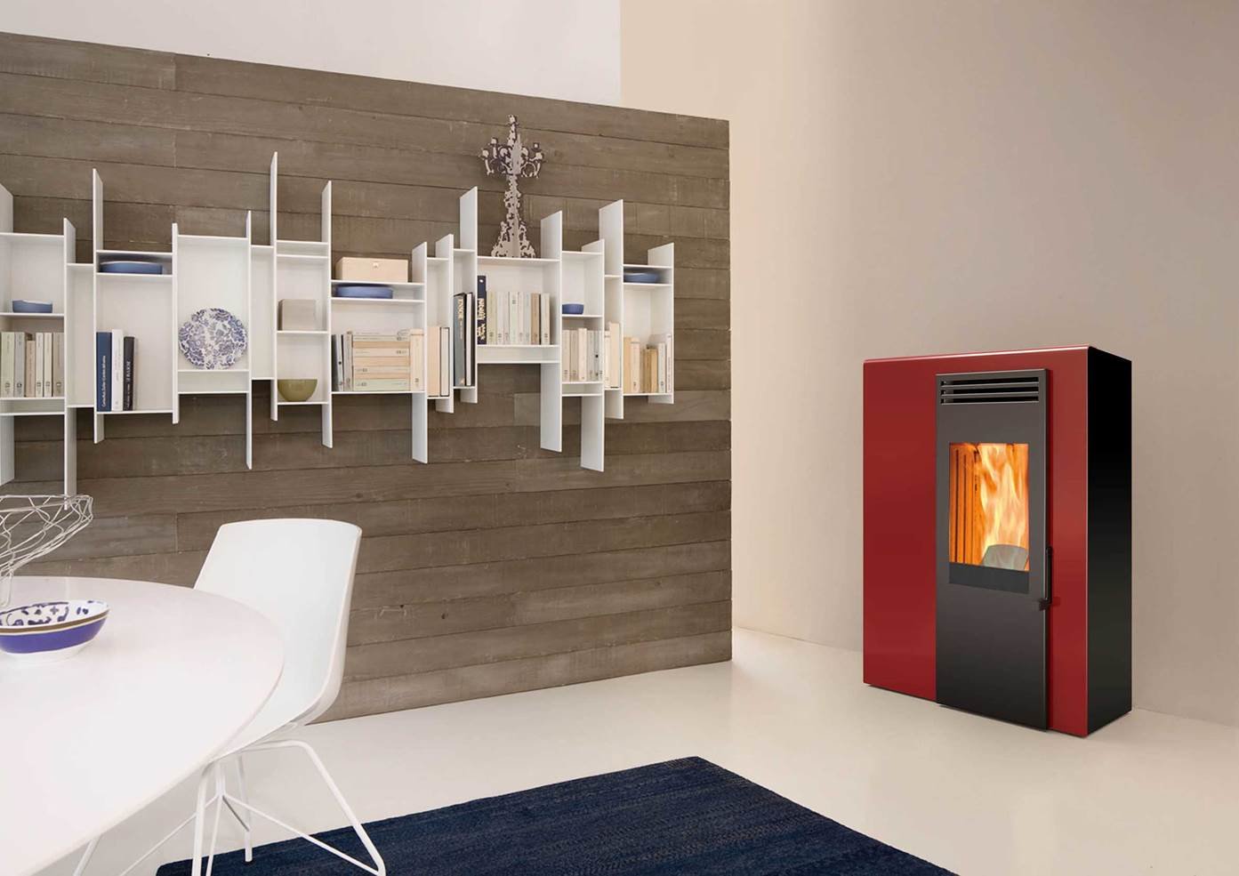 GOODFIRE Stufa a Pellet Finny Rivestimento in Acciaio Potenza Termica 6 kW 160 m3 Riscaldabili