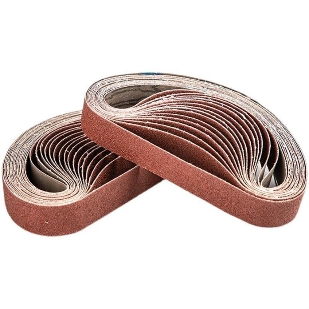 Szlifierka taśmowa, 10 szt. brązowych pasów ściernych korundowych, 762 x 25 mm, ziarnistość 180/150/40/800(80)