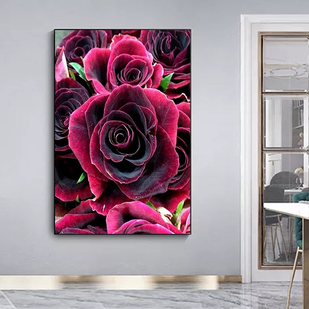 Peinture diamant 5D kit complet grande taille rose mosaïque strass