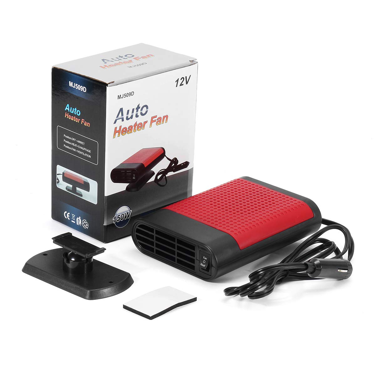 YONGYAO 12V portátil 150W Coche Calentador Desempañador de calefacción Demister Cooler Vehicle Fan Wamer