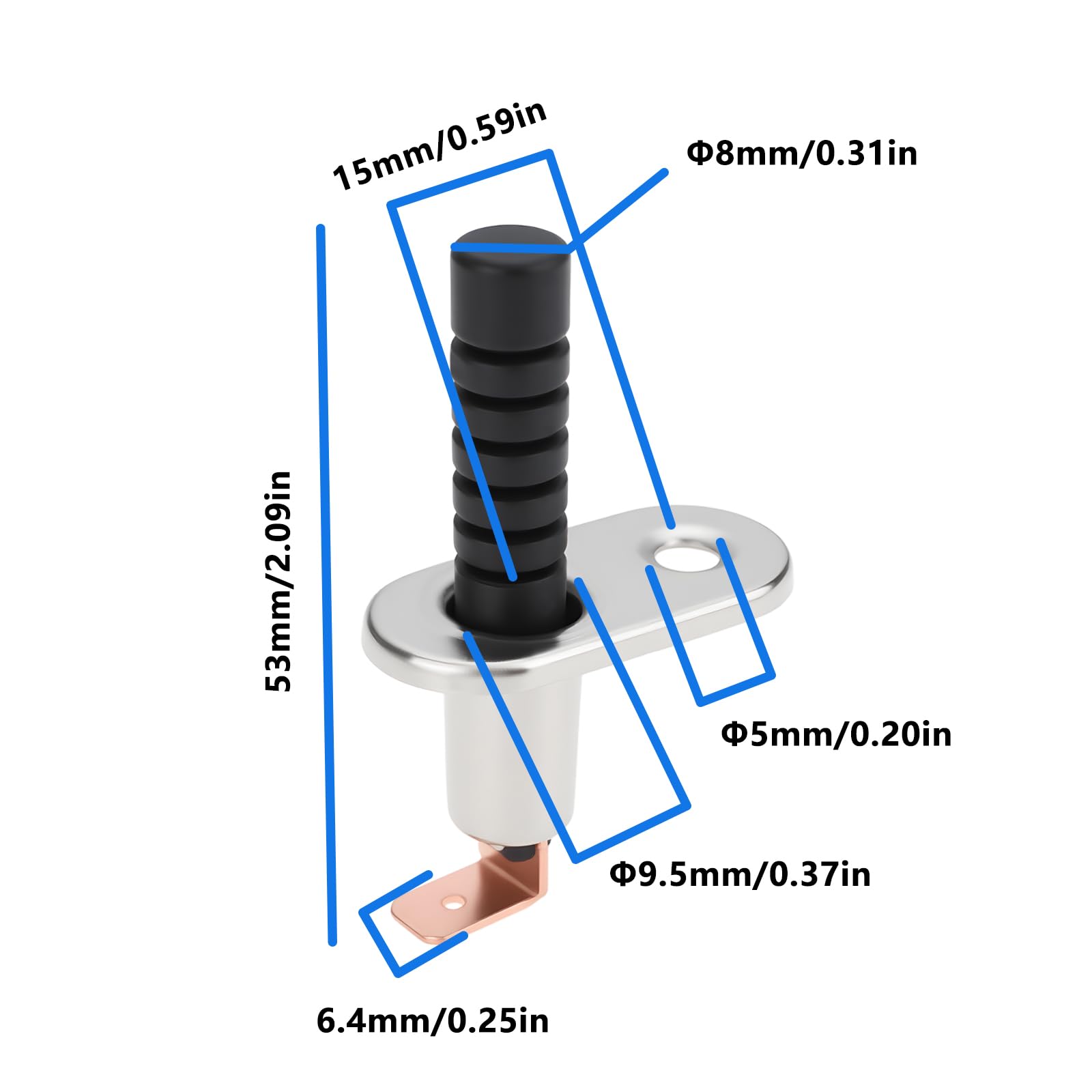 EMSea 4PCS Auto Door Pin Switch ASW-18-3 20A 12VDC Compatibile con Interni del Veicolo Luce Cappuccio Tronco Allarme