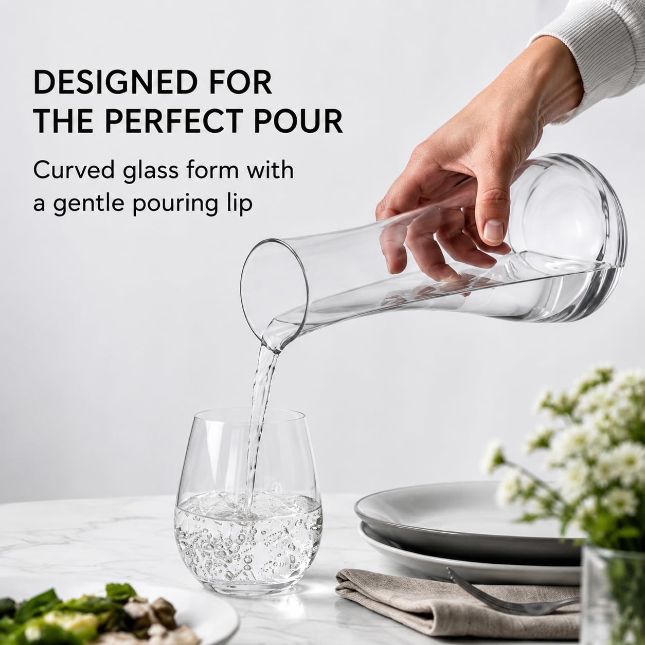 Spode Kit Kemp - Juego de 2 jarras de cristal de 40 onzas | Cristal de cal sodada | Apto para lavavajillas | Para té, vino, cerveza, jugo, cóctel, whisky | Fabuloso regalo | cena y fiesta