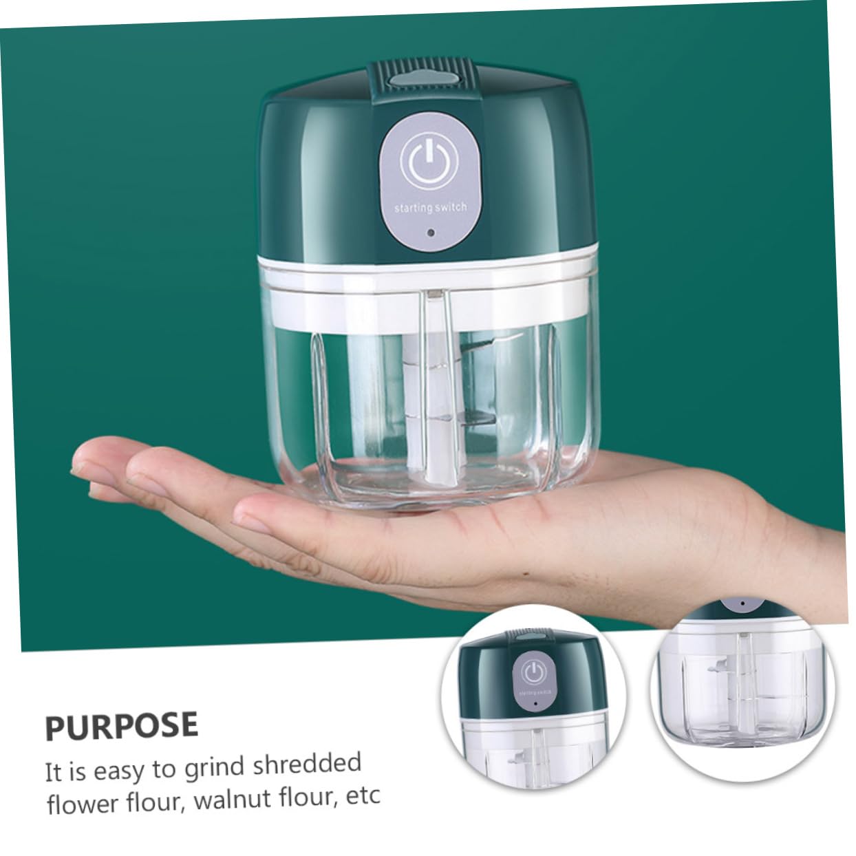 PRETYZOOM Elektrischer Kleiner Küchenmixer aus Edelstahl Multifunktionaler Babynahrungsmixer Kompakter Küchenzerkleinerer für Fleisch und Babynahrung Abnehmbarer Behälter Schnelle Zerkleinerung