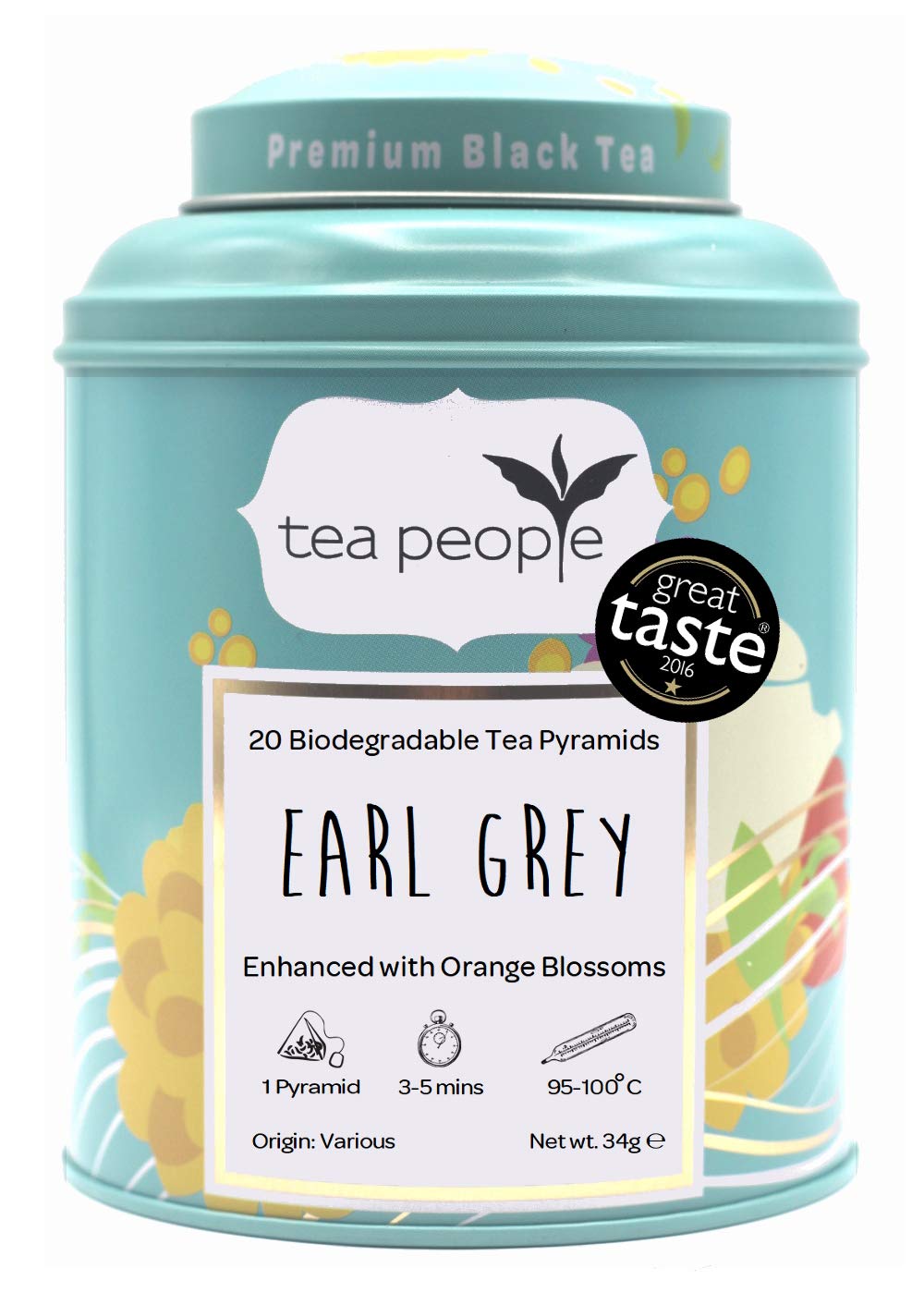 Tea People Earl Grey Tea Pyramids Caddy (Pack of 20)