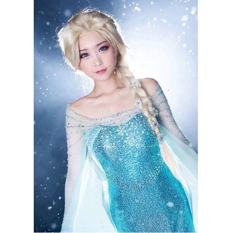 Dハロ　エルサ　三つ編み　￼ウィッグ　￼コスプレ Amazon.co.jp: iirukaa アナと雪の女王 エルサ ウィッグ