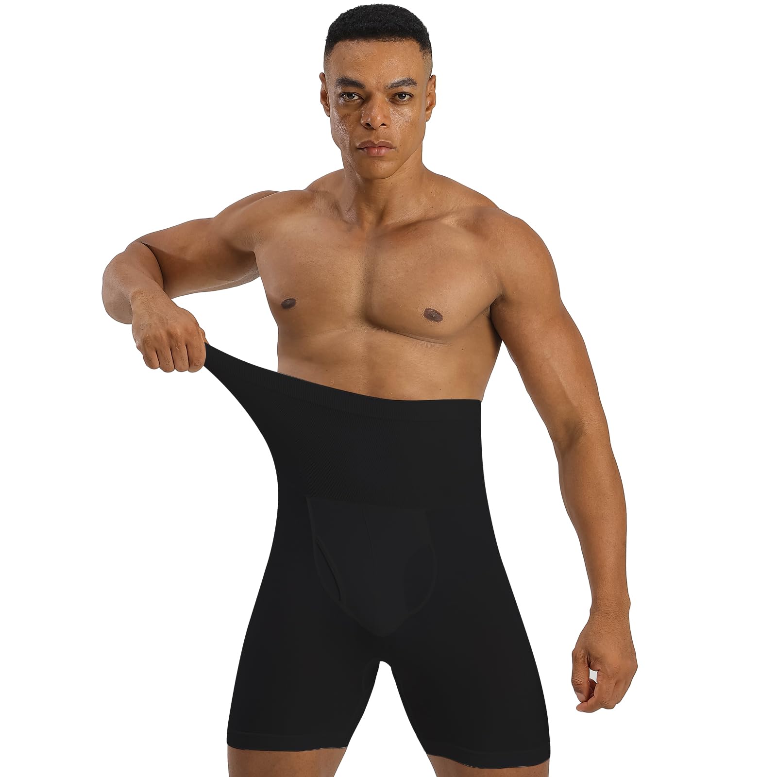 LISEJE Tummy Control Shapewear Compression Shorts - Waist Compression for Men, High Waist Mens Tummy