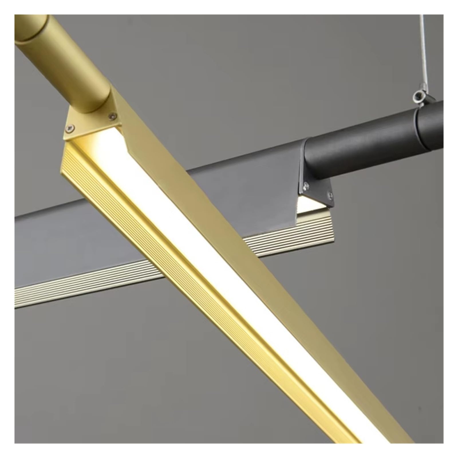 da a Sospensione lineare nordica, Design Creativo, da a Sospensione per Soggiorno, Ufficio, Ristorante, Tavolo da Pranzo a LED, Lungo, Moderno (Argento, Lunghezza 85 cm)